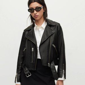 ALL SAINTS Balfern Leather Biker Jacket (Black)